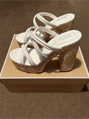 Michael Kors Corrine Slip On Strappy Espadrille Platform Sandals